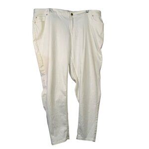 Ellen Tracy Womens Size 20W White Straight-Leg Pants